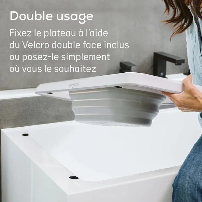 Angelcare Plateau de Bain avec Panier Extensible - Blanc