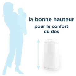 Angelcare Poubelle à Couches Dress Up + 1 Recharge - Laquée Blanche