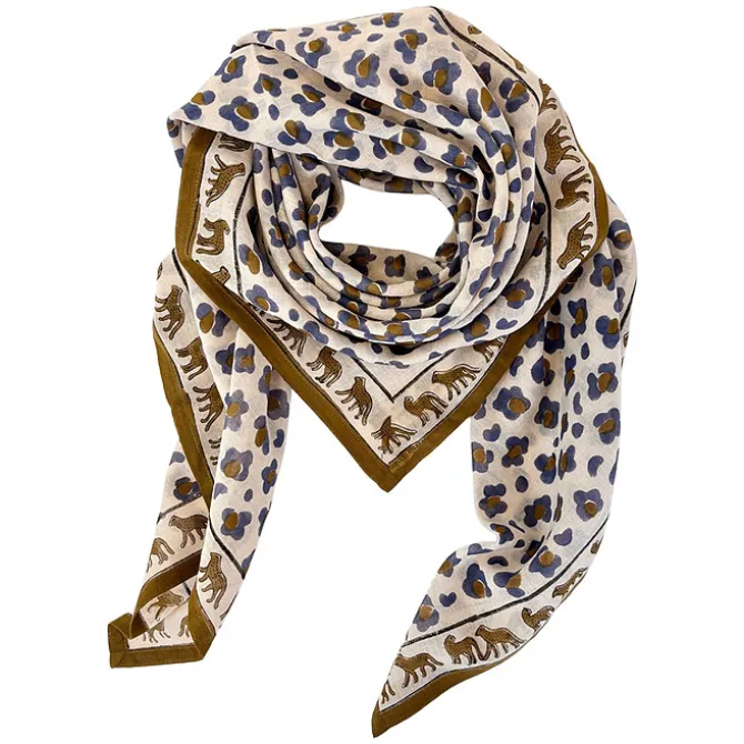 Apaches Big Foulard Dupatta Léopard - Macadamia