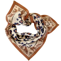 Apaches Small Foulard Dupitta Léopard - Rust