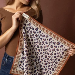 Apaches Small Foulard Dupitta Léopard - Rust