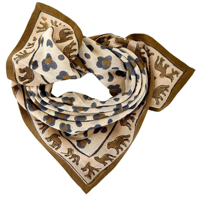Apaches Small Foulard Dupitta Léopard - Macadamia