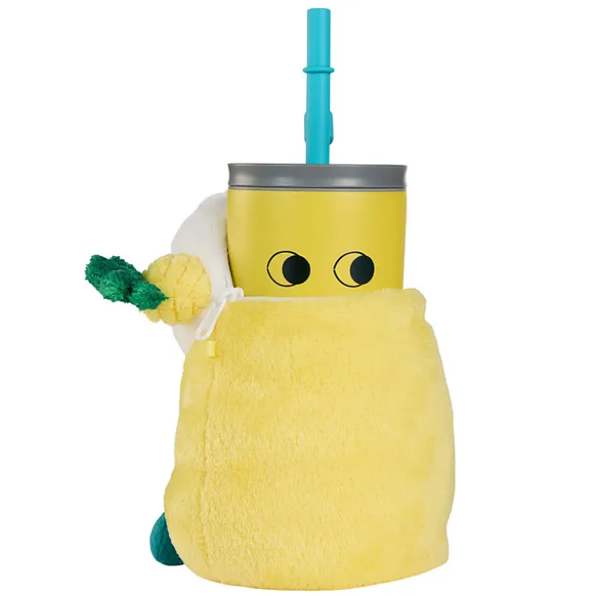 Asobu Mug Isotherme à Paille Peluche Fuzzie - Pip l'Ananas