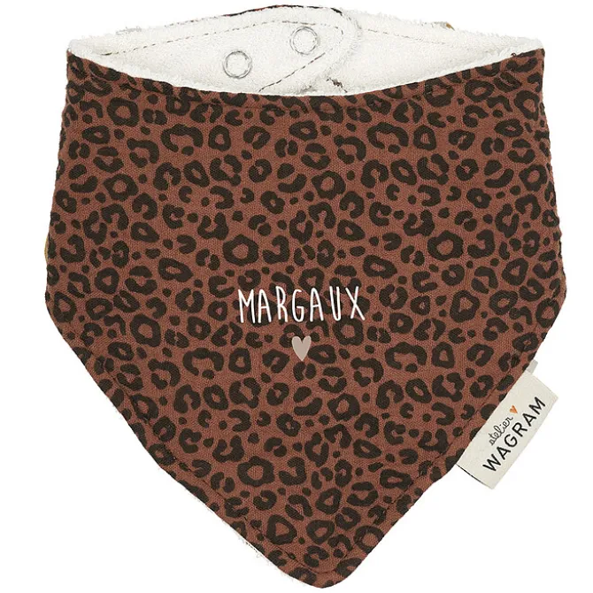 Atelier Wagram Bavoir Bandana - Gaze Léopard Marron