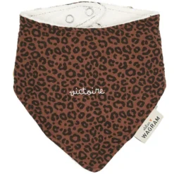 Atelier Wagram Bavoir Bandana - Gaze Léopard Marron