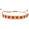 Atelier Wagram Bracelet en Perle Amour - Or et Rouge