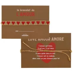 Atelier Wagram Bracelet en Perle Amour - Or et Rouge