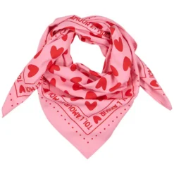 Atelier Wagram Foulard Adulte - Rose Coeurs Rouges