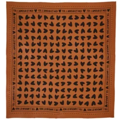Atelier Wagram Foulard Adulte - Marron Coeurs Noirs