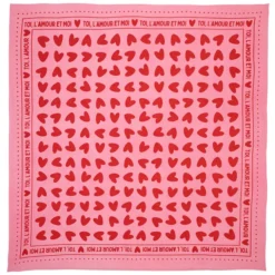 Atelier Wagram Foulard Enfant - Rose Coeurs Rouges