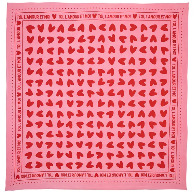 Atelier Wagram Foulard Enfant - Rose Coeurs Rouges