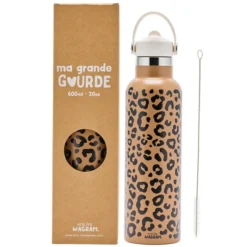 Atelier Wagram Gourde Inox Léopard Marron - 600 ml