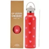 Atelier Wagram Gourde Inox Rouge Coeurs Rose - 600 ml