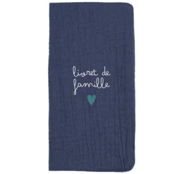 Atelier Wagram Protège-livret de Famille - Gaze Bleu Foncé