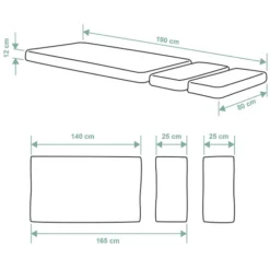AT4 Matelas Extensible MINIMAX - 80 x 140-165-190 cm
