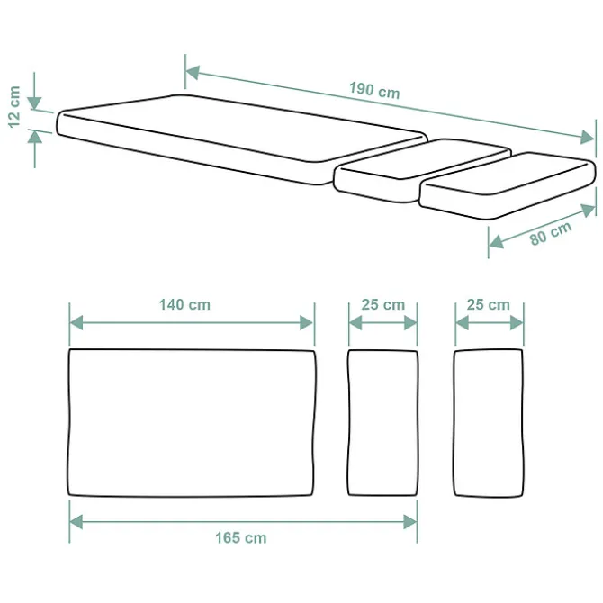 AT4 Matelas Extensible MINIMAX - 80 x 140-165-190 cm