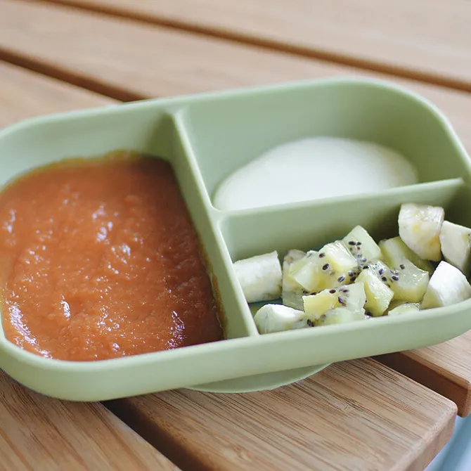 BÉABA Assiette Compartimentée avec Ventouse - Sage Green