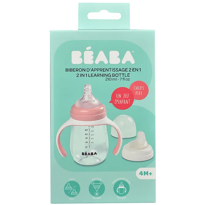BÉABA Biberon 2-en-1 Old Pink - 210 ml