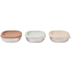 BÉABA Lot de 3 Boîtes Repas Inox Multi-usage Natural Set - 250 ml