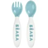 BÉABA Lot de 2 Couverts Ergonomiques 2ème Âge - Blue