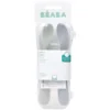 BÉABA Lot de 2 Cuillères 1er Âge Silicone - Galet