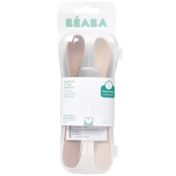 BÉABA Lot de 2 Cuillères 1er Âge Silicone - Clay Earth