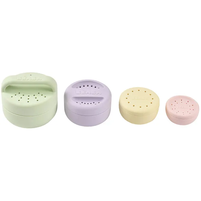 BÉABA Lot de 4 Jouets de Bain Silicone - Menthe au Lait Multi Couleurs