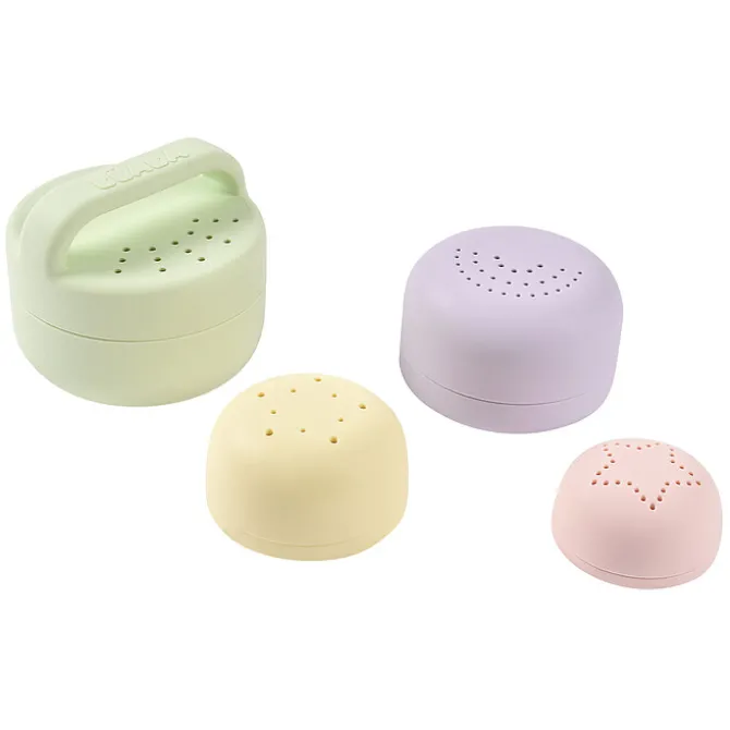 BÉABA Lot de 4 Jouets de Bain Silicone - Menthe au Lait Multi Couleurs