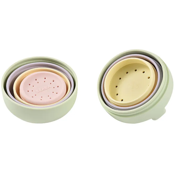 BÉABA Lot de 4 Jouets de Bain Silicone - Menthe au Lait Multi Couleurs