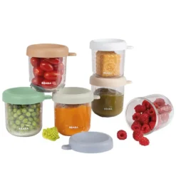 BÉABA Lot de 6 Portions Verre 250 ml - Natural Color Mix