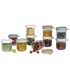 BÉABA Lot de 10 Portions Verre 250 ml - Natural Color Mix