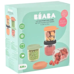 BÉABA Lot de 4 Portions Verre 250 ml - Sunrise Color Mix