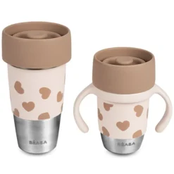 BÉABA Lot de 2 Tasse Inox Click & Drink Mini & Me - Big Love