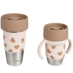 BÉABA Lot de 2 Tasse Inox Click & Drink Mini & Me - Big Love