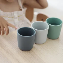 BÉABA Lot de 3 Verres Silicone - Grey Sage & Velvet