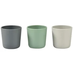 BÉABA Lot de 3 Verres Silicone - Grey Sage & Velvet