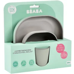 BÉABA Set de Vaisselle 3 Pièces en Inox - Sage Green