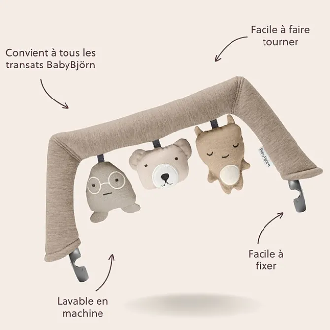 BabyBjörn Jouet pour Transat Amis Doux - Beige