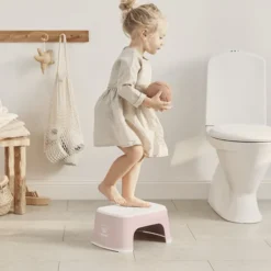 BabyBjörn Marchepied - Rose Pastel et Blanc