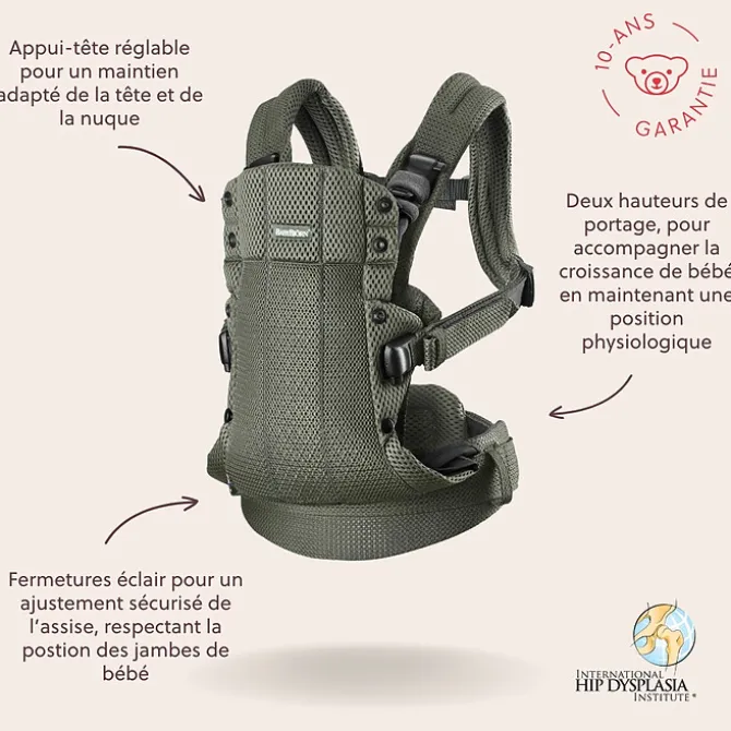 BabyBjörn Porte-bébé Harmony 3D Mesh - Vert Foncé
