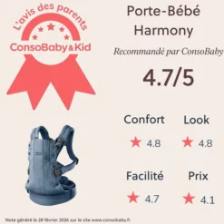BabyBjörn Porte-bébé Harmony Tissé Chiné - Bleu