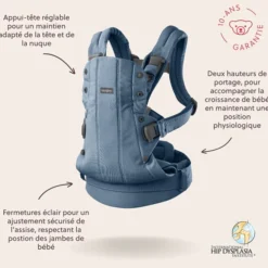 BabyBjörn Porte-bébé Harmony Tissé Chiné - Bleu