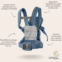 BabyBjörn Porte-bébé Harmony Tissé Chiné - Bleu