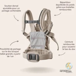 BabyBjörn Porte-bébé Harmony Tissé Chiné - Beige Clair