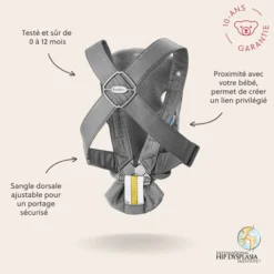 BabyBjörn Porte-bébé Mini 3D Jersey - Gris Clair