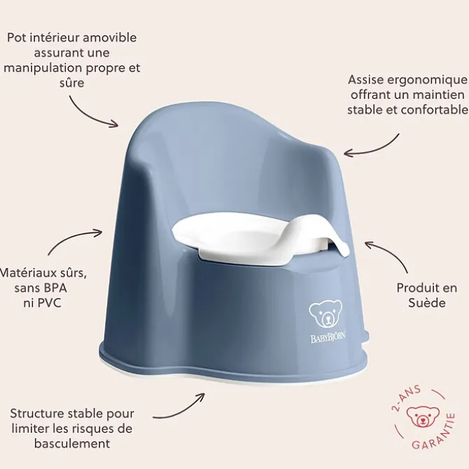 BabyBjörn Pot Fauteuil - Bleu Profond et Blanc