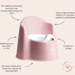 BabyBjörn Pot Fauteuil - Rose Pastel et Blanc