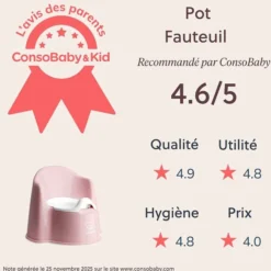 BabyBjörn Pot Fauteuil - Rose Pastel et Blanc