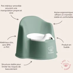 BabyBjörn Pot Fauteuil - Vert Profond et Blanc