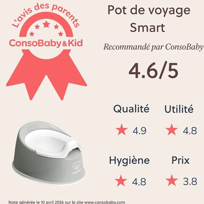 BabyBjörn Pot Smart - Gris et Blanc